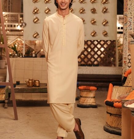 Sandal Cotton Cream Color Shalwar Qameez