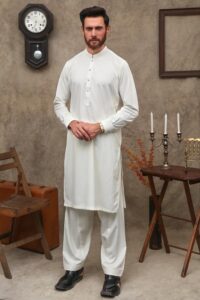 Toyobo Boski Pure White Shalwar Qameez