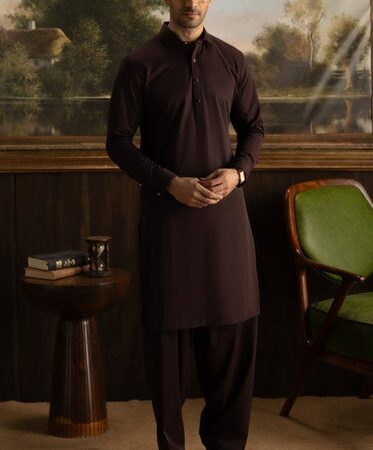 Sandal cotton Maroon Shalwar Qameez