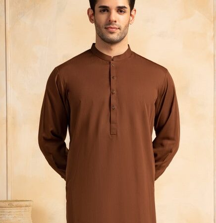 Sandal cotton Pure Brown  Shalwar Qameez