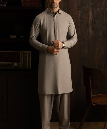Sandal Cotton Sand Grey Shalwar Qameez