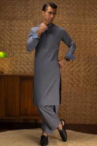 Sandal Cotton Light Charcoal Shalwar Qameez