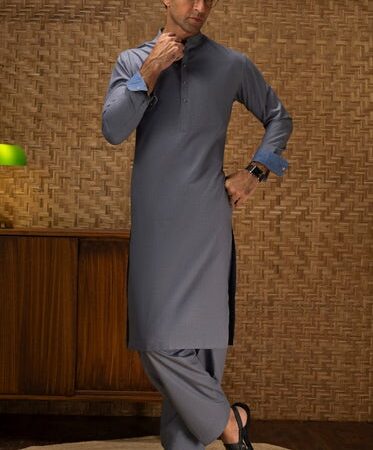 Sandal Cotton Light Charcoal Shalwar Qameez