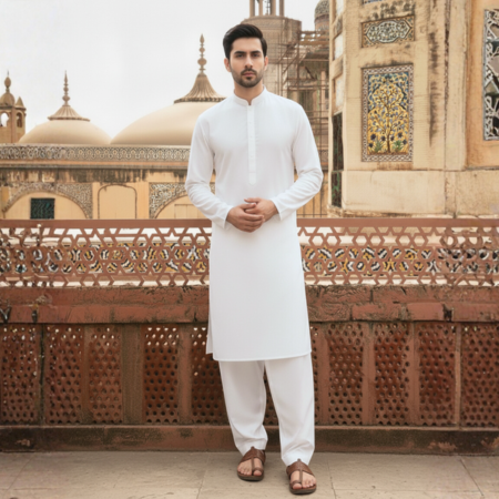 Toyobo Boski Off White Shalwar Qameez