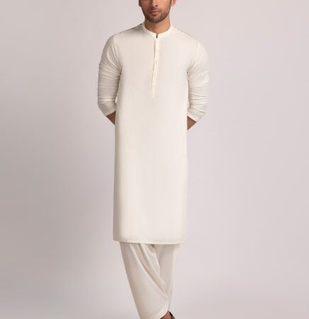 Sandal Cotton Off White Shalwar Qameez